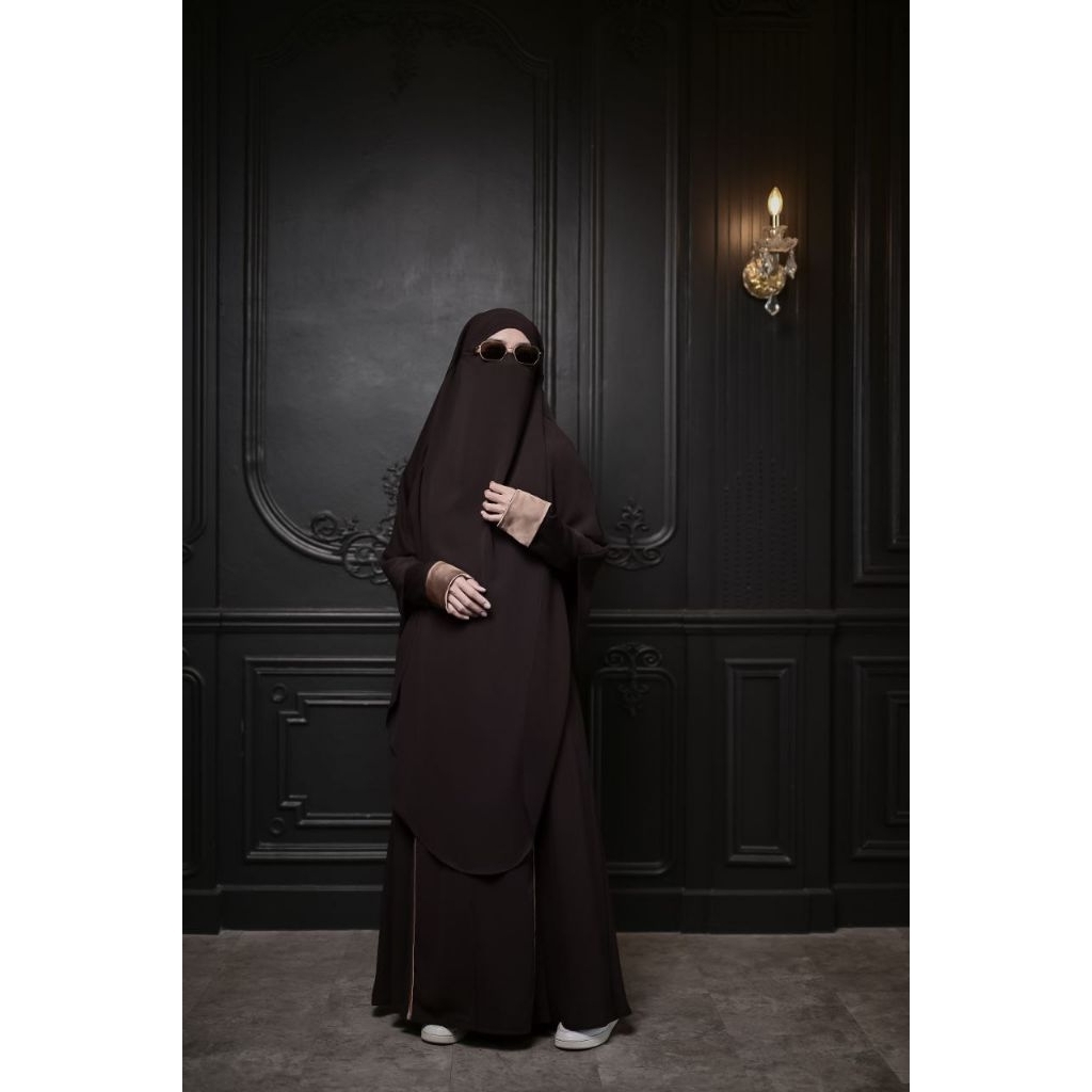 ABAYA BLAZER Set Gamis & Khimar PERFECT CHOCOLATE - Al Arabian Butik #dhiyasyari #alarabian