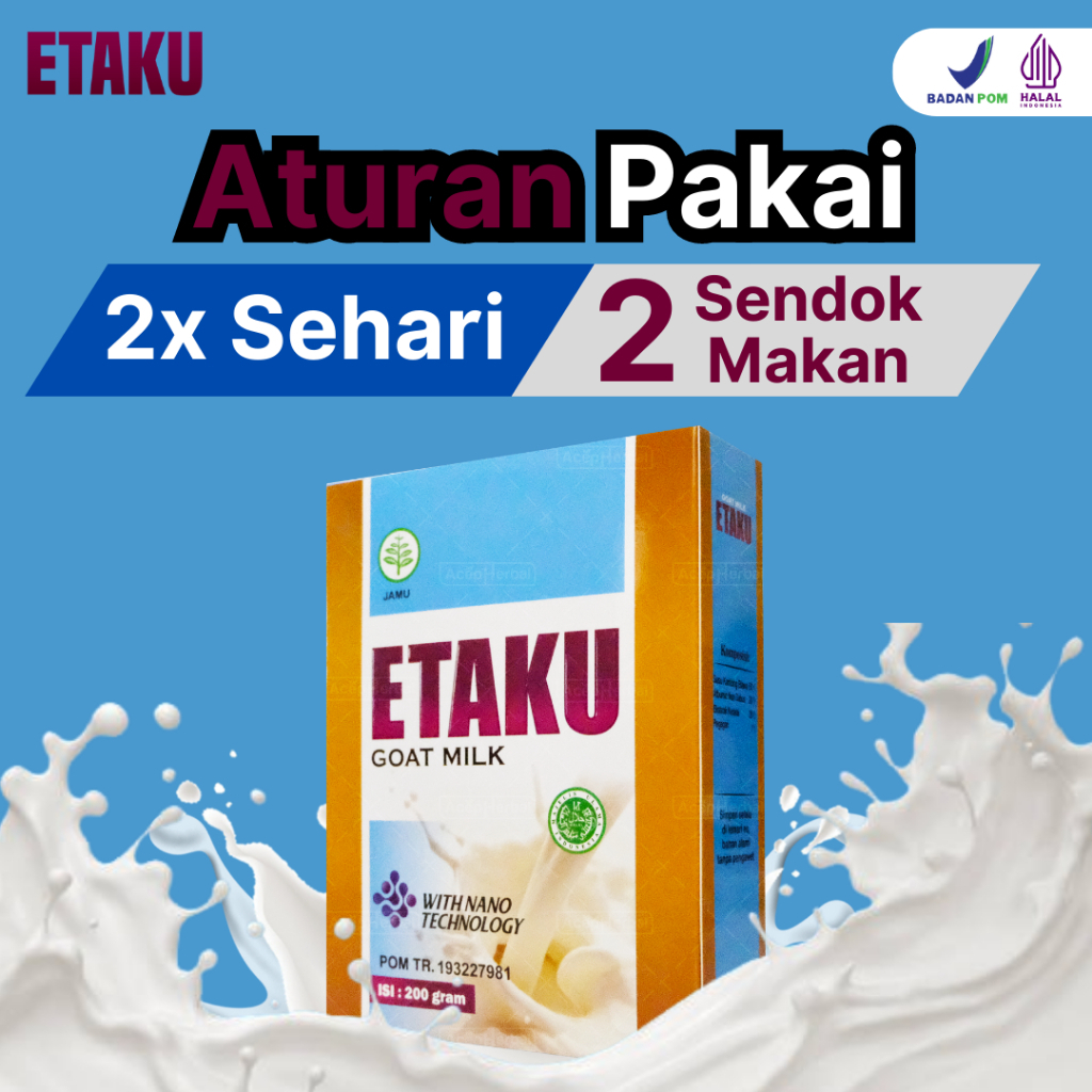 

PAKET 1 BOX - Susu Kambing Etawa Etaku Goat Milk Walatra Etaku Solusi Untuk Peninggi Badan