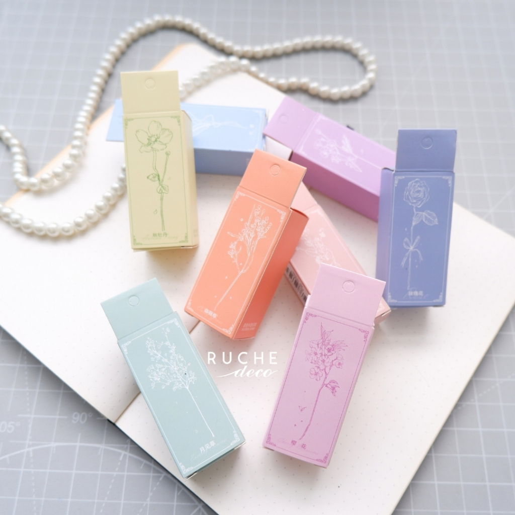 

RUCHE DECO - Flower Stamps - Wooden Rubber Flower Stamps Garden - Stempel Kayu Vintage untuk bullet journal