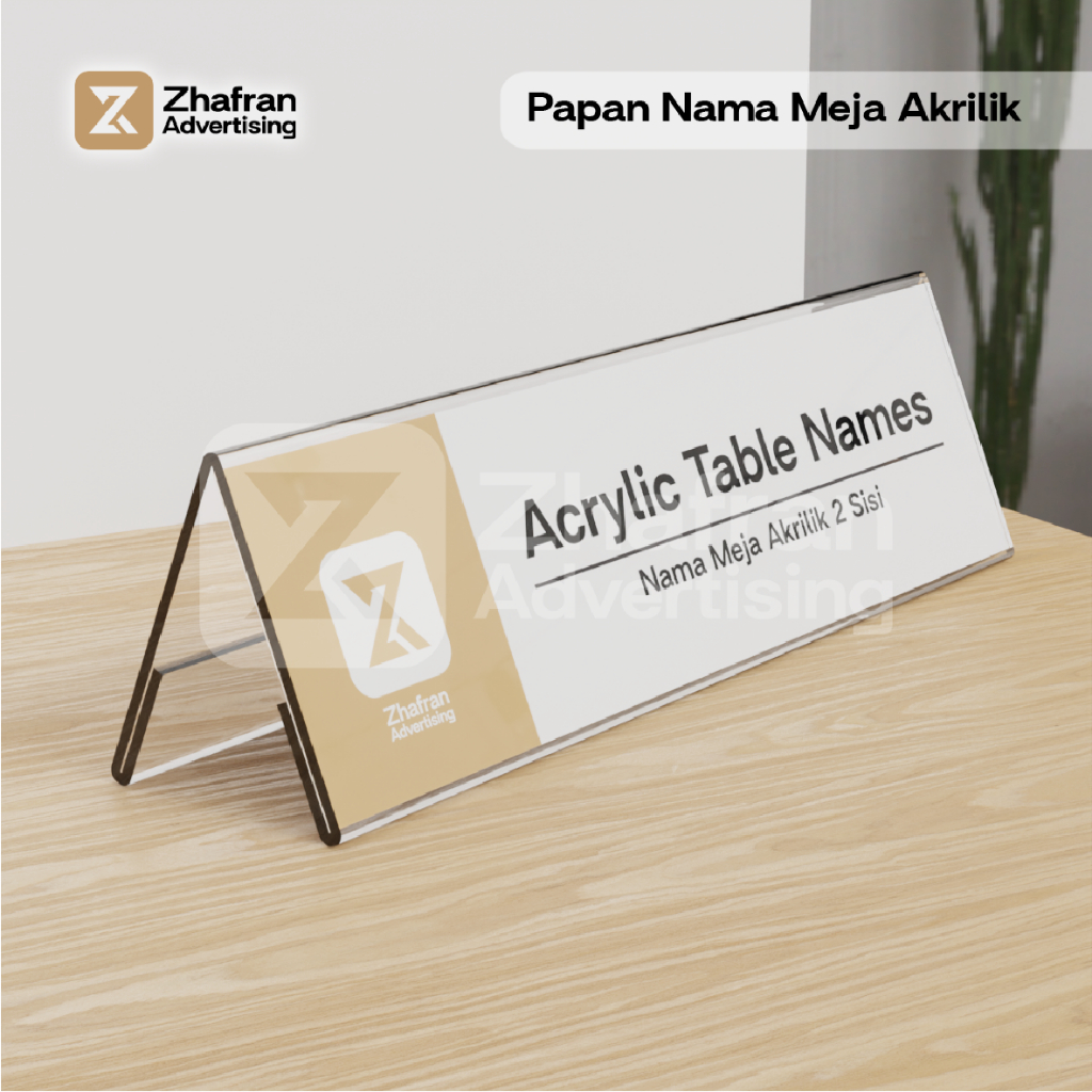 

Akrilik Papan Nama Meja / Name Tag Holder Type V / Acrylic Table Name Tag