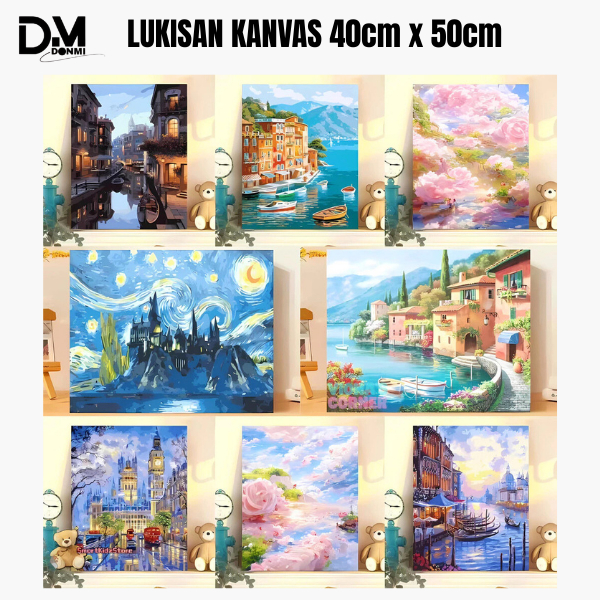 

Donmi DIY 40×50cm Paint by number Kit Digital Painting Kit Kanvas Painting Dengan Kayu Frame Wall Decoration