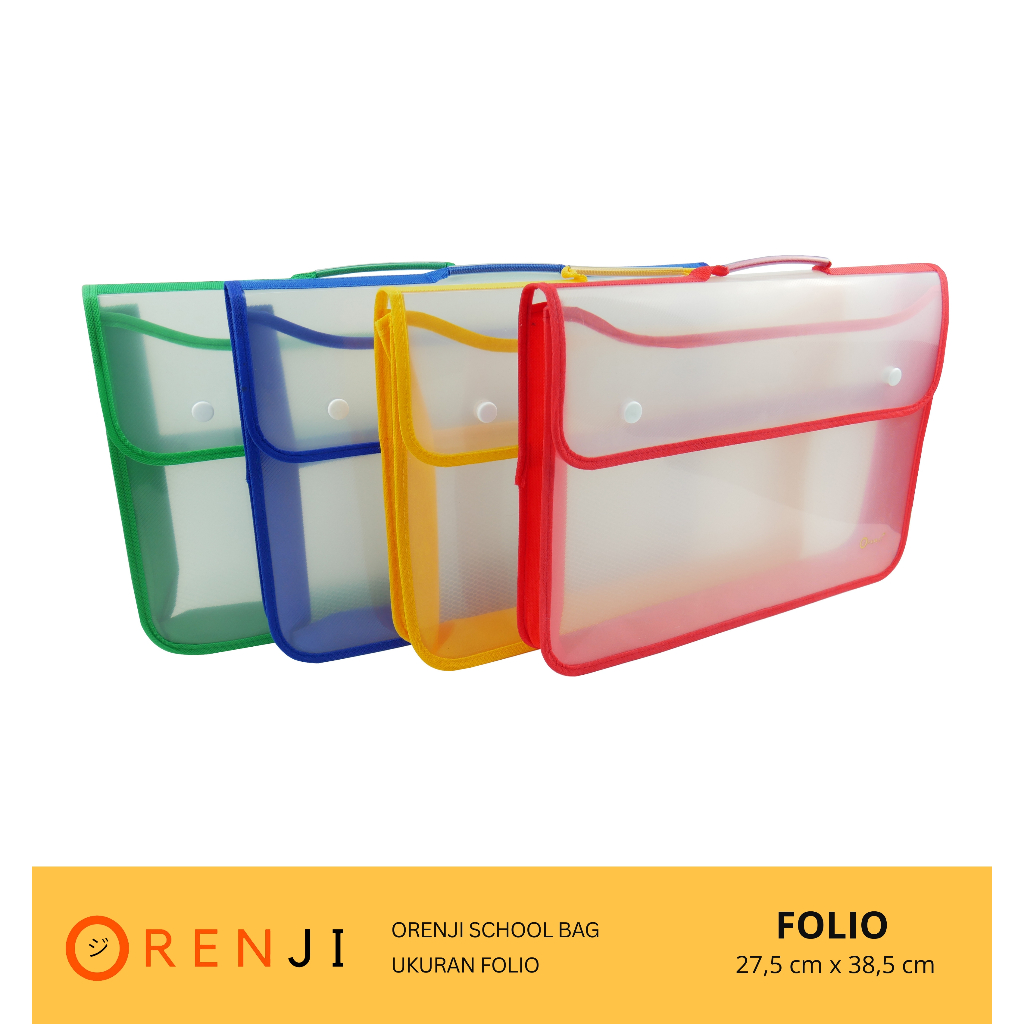 

Orenji - School Bag - Penyimpanan File, Warna Merah Biru Kuning dan Hijau - Ukuran 38,5cm x 27,5cm