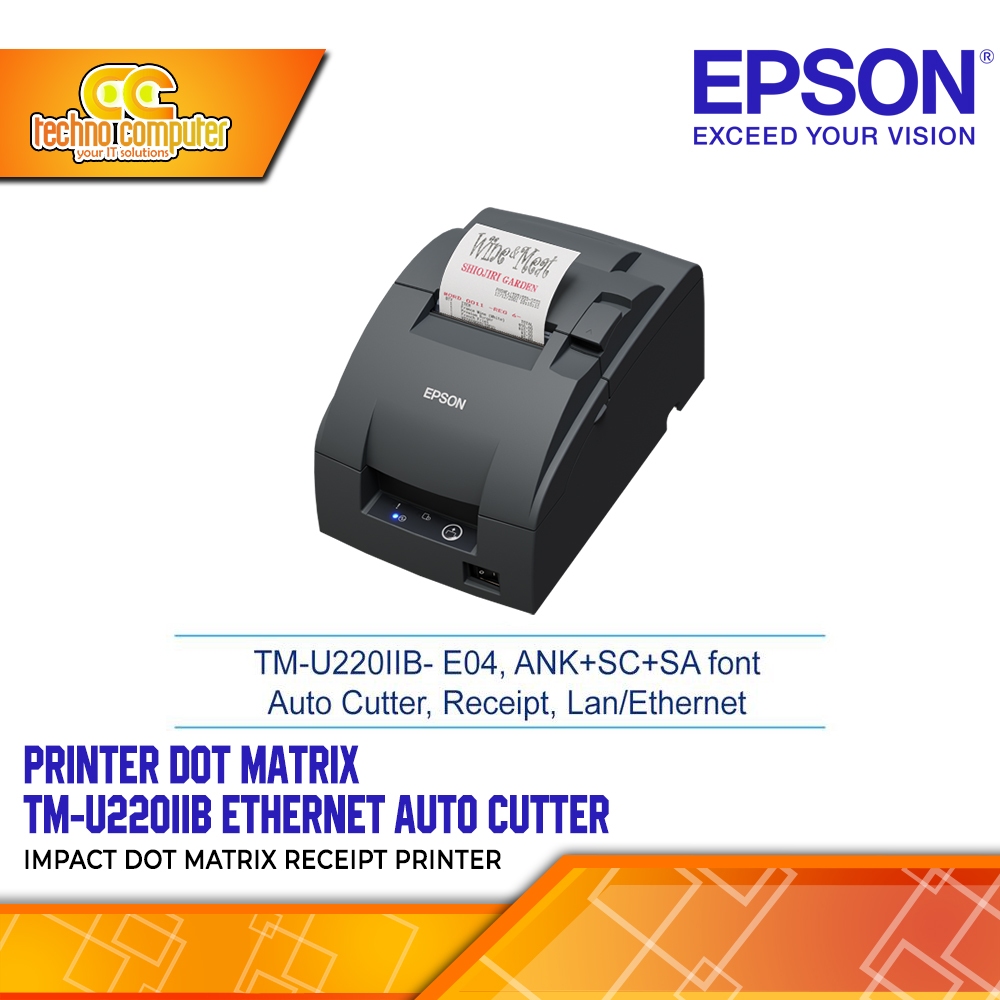 PRINTER KASIR Dot Matrix EPSON TM-U220IIB - E04/432 Ethernet LAN Auto Cutter