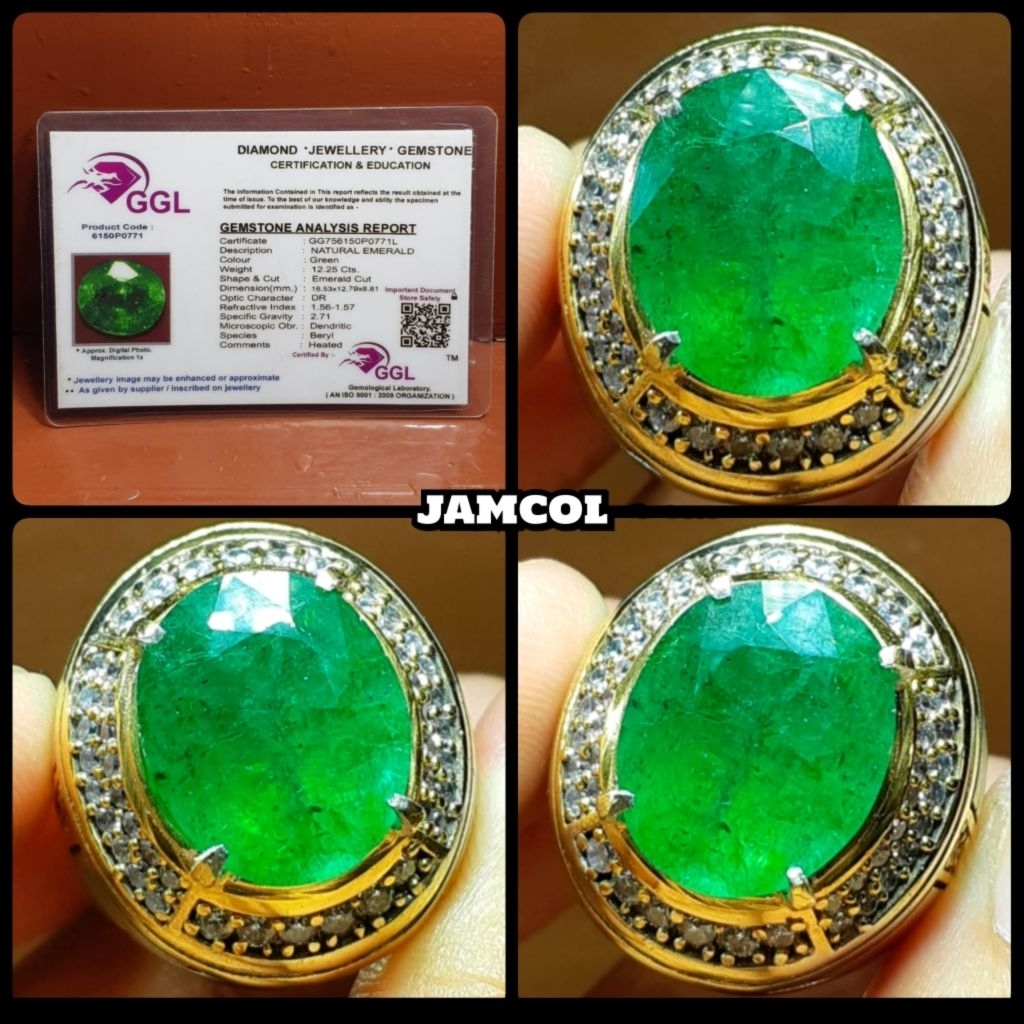 natural permata jamrud colombia + memo id card