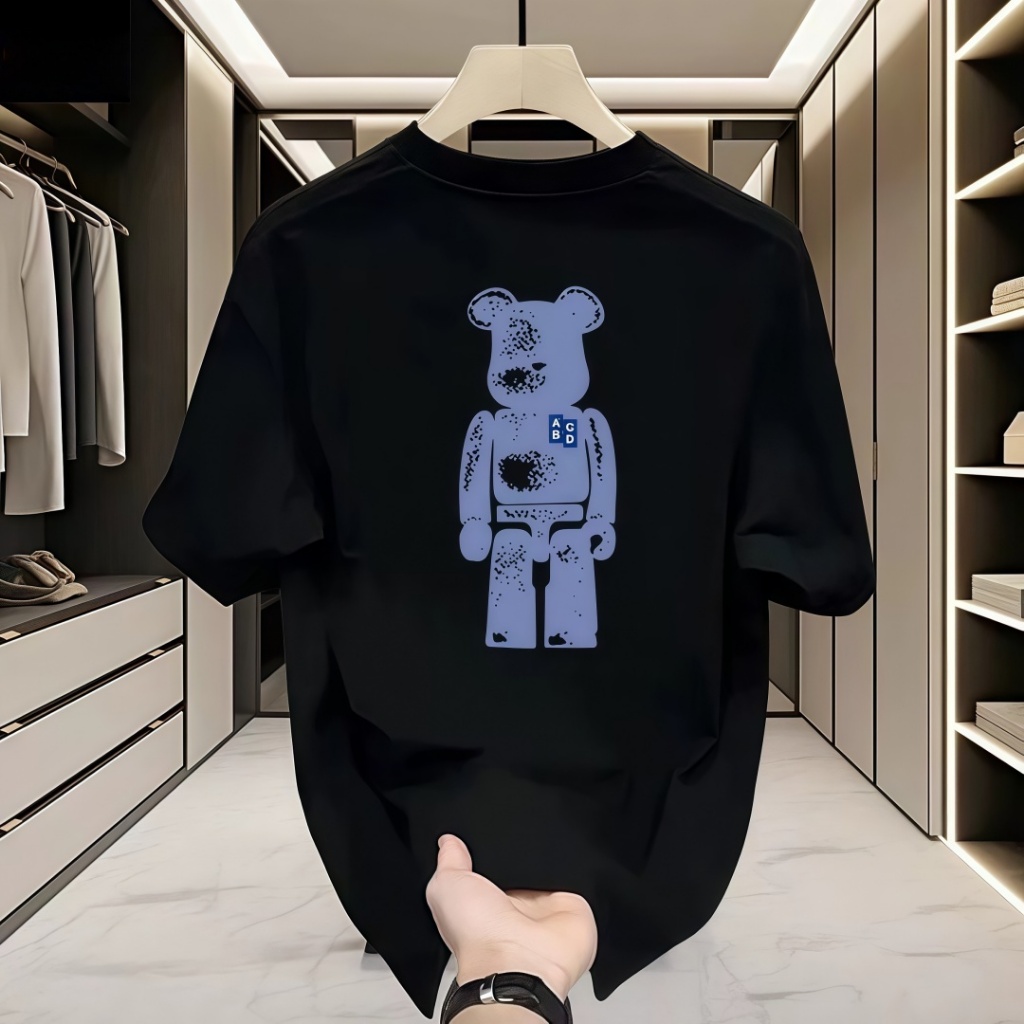 *COD* Kaos Bearbrick Motif Beruang Grafis Lengan Pendek Katun Nyaman Unisex - Jakarta