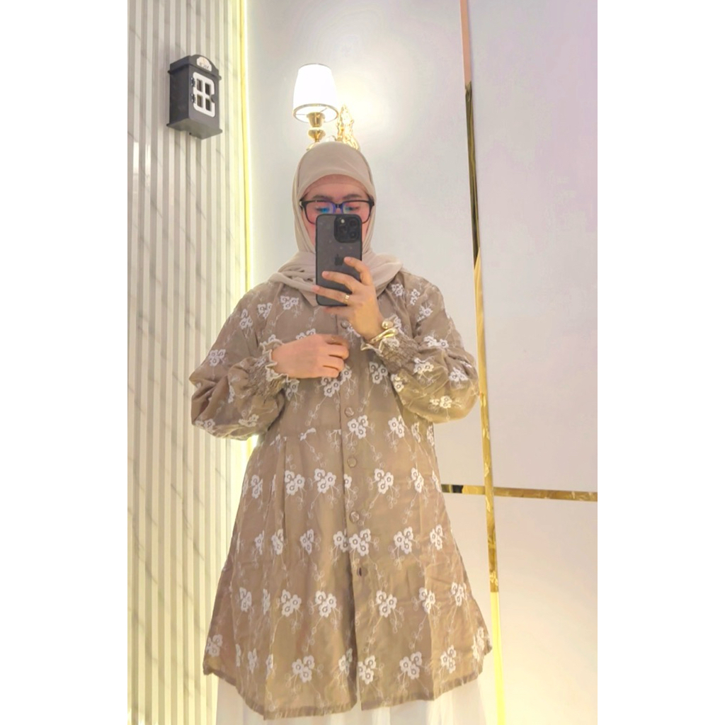 Tunik Petals – Tunik Khaki Motif Floral