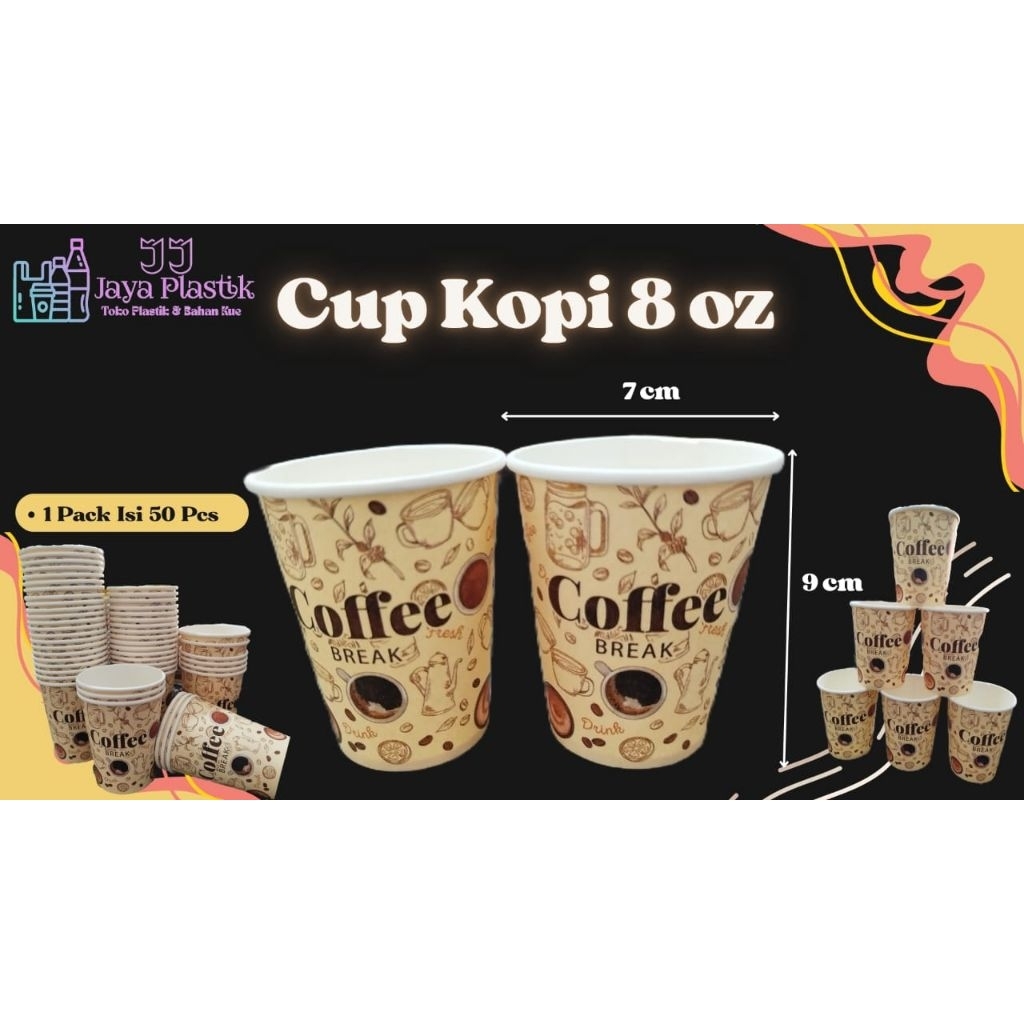 Cup Kopi (Papper Cup Panas) 8 Oz