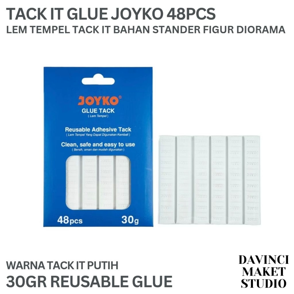 

Pad Pelekat Tack It Figure Diorama Reuseable 48pcs - JOYKO GLTK 1001 White