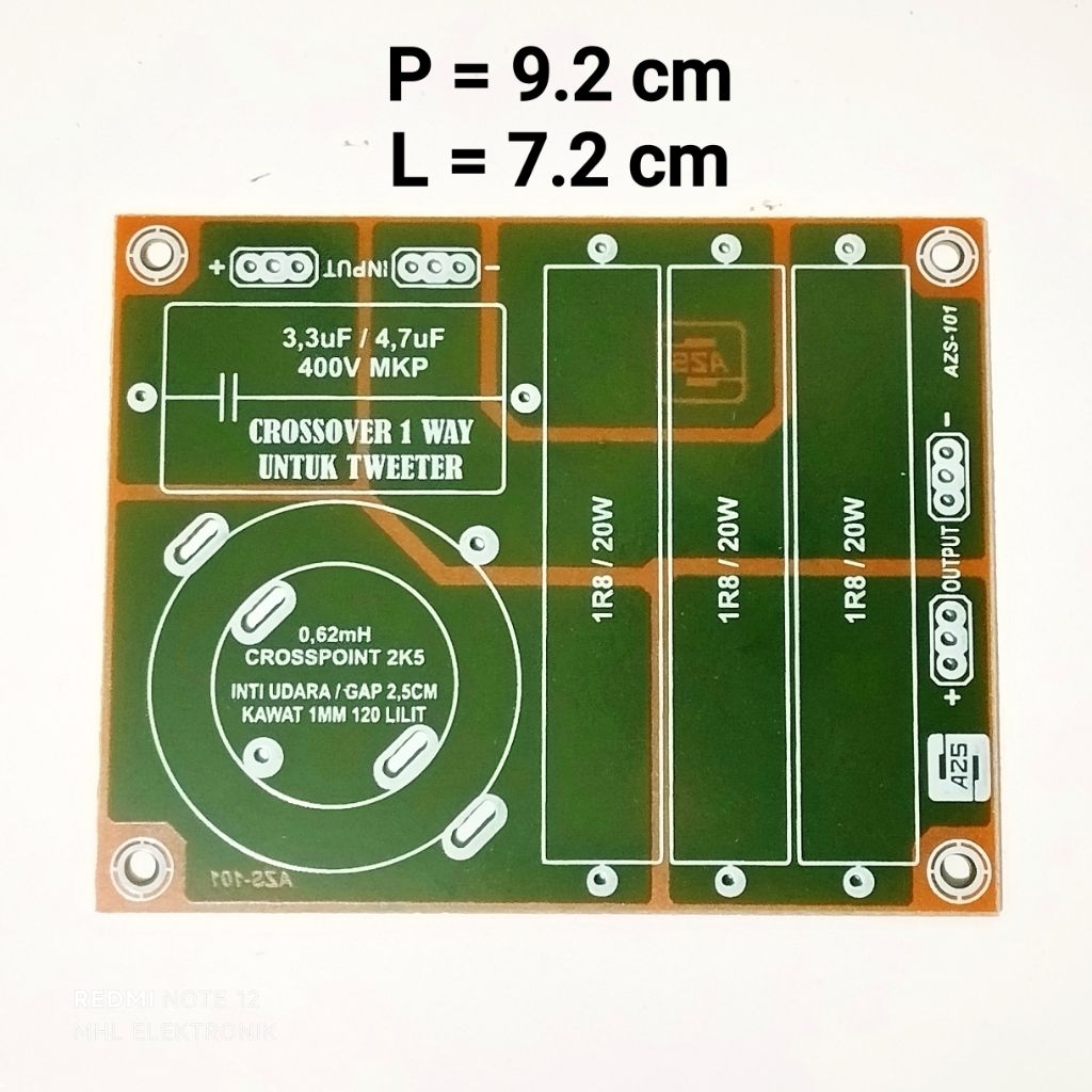 PCB Crossover Pasif 1 Way Crossover Twetter