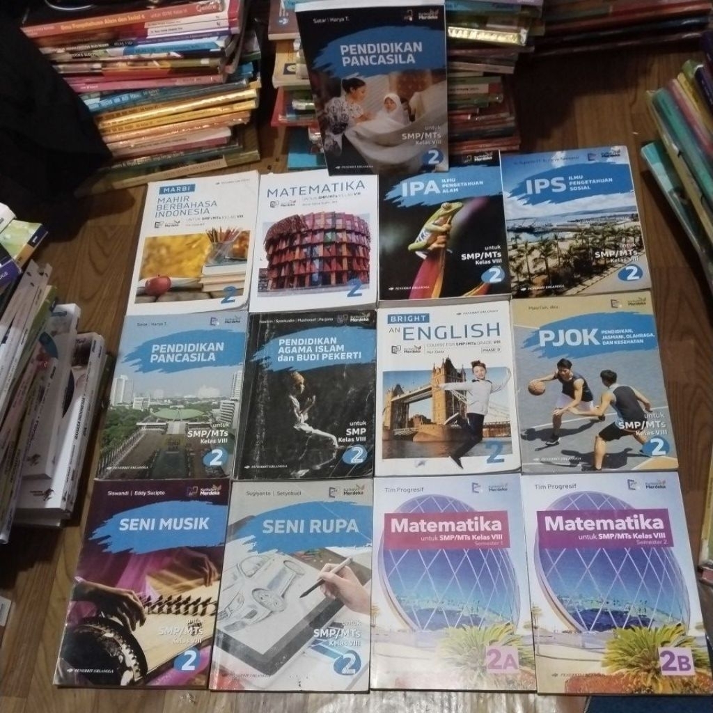 Buku Paket SMP Kelas 8 Kurikulum Merdeka - Erlangga - pendidikan Pancasila bahasa Indonesia Matemati