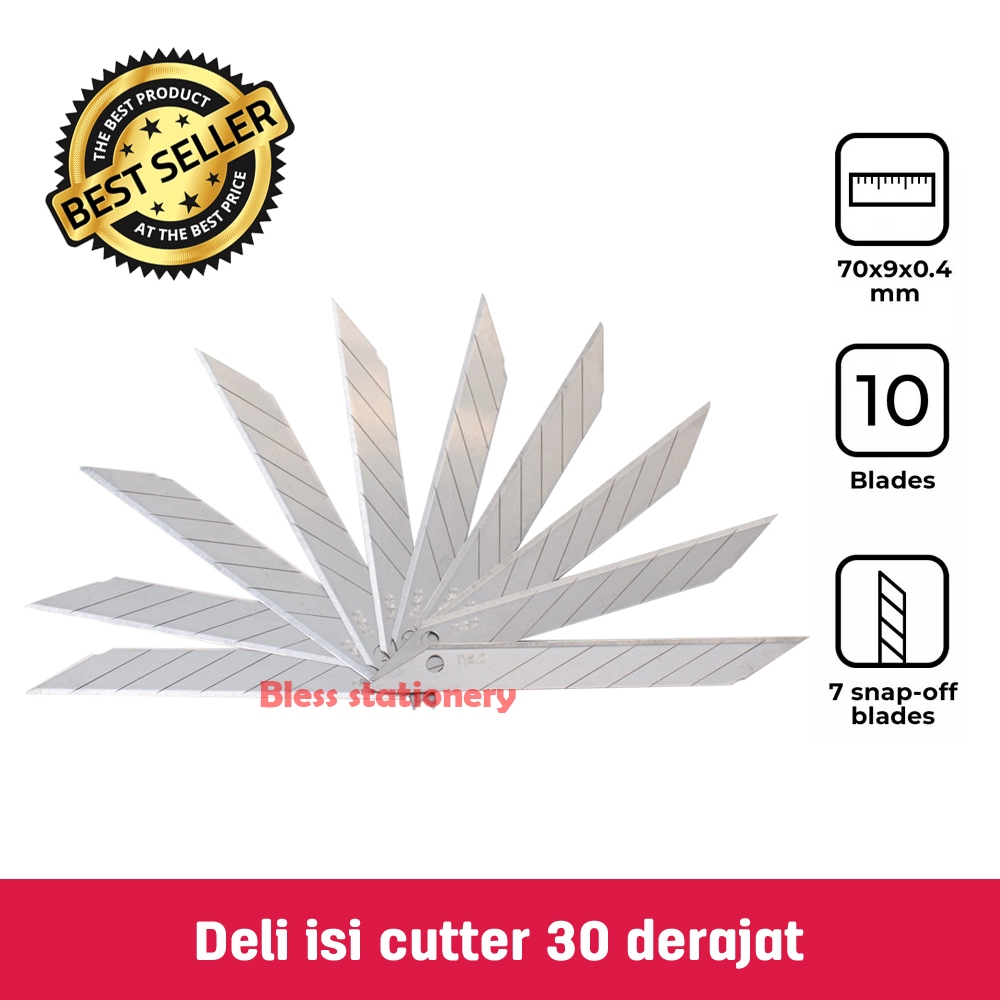 

Deli isi cutter 30 derajat isi ulang cuter runcing Refill Cutter Blade 30 Degree isi silet