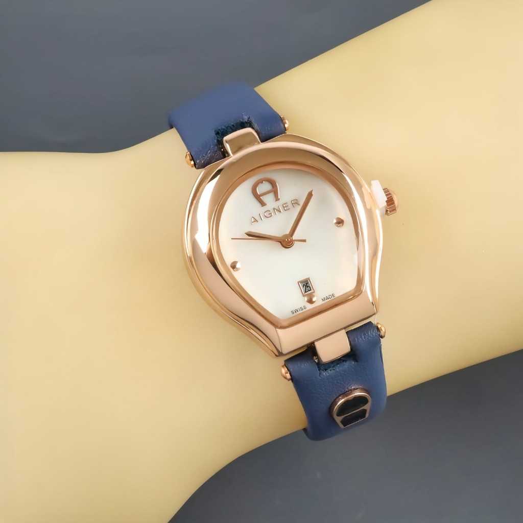 JAM TANGAN FASHION WANITA AIGNER PREMIUM SUPER ELEGANT MODEL STRAP KULIT