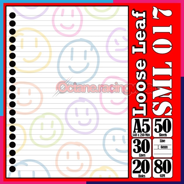 

Loose leaf Kertas binder A5 Isi 50 Lembar karakter Simile senyum icon lucu Kertas binder autestic autestik Estetik Buku Refil isi ulang lucu warna warni bergambar garis Polos Repil Vol-2