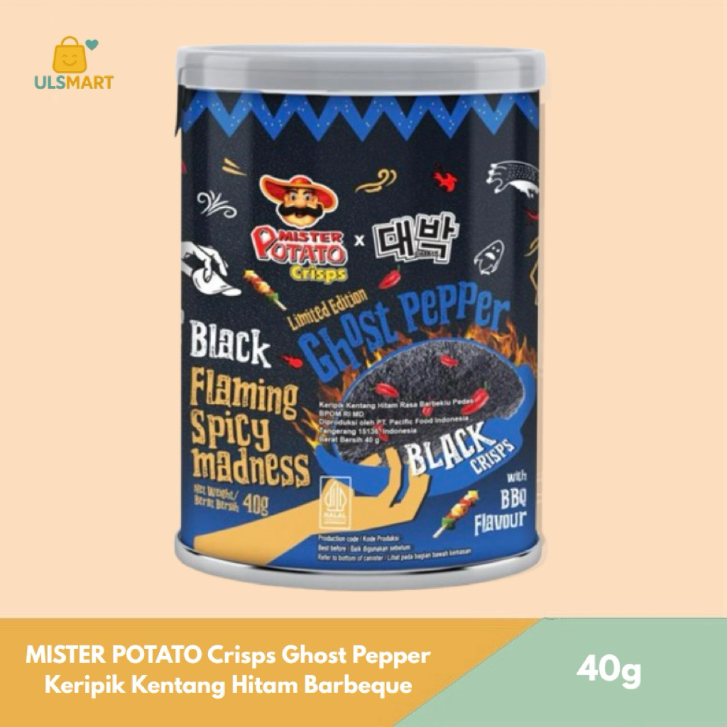 

MISTER POTATO Crisps Ghost Pepper Keripik Kentang Hitam Barbeque 40 g