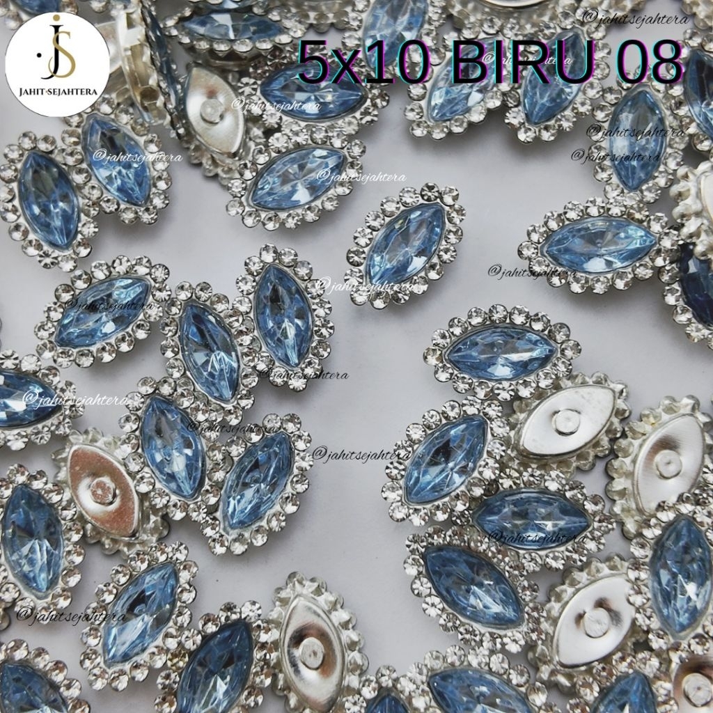 [ 100 PCS // 500 PCS ] CANGKANG BINTIK 5X10 // PAYET KRISTAL ACRYLIC JAHIT