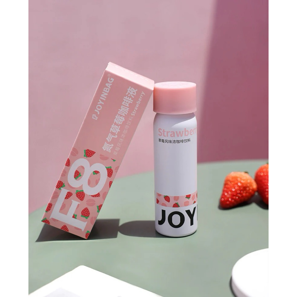 

JOYINBAG F8 Strawberry Nitro Coffee 8 Porsi x 250ml Per Kaleng [ Dreamy Strawberry ] Nitro Kopi Instan