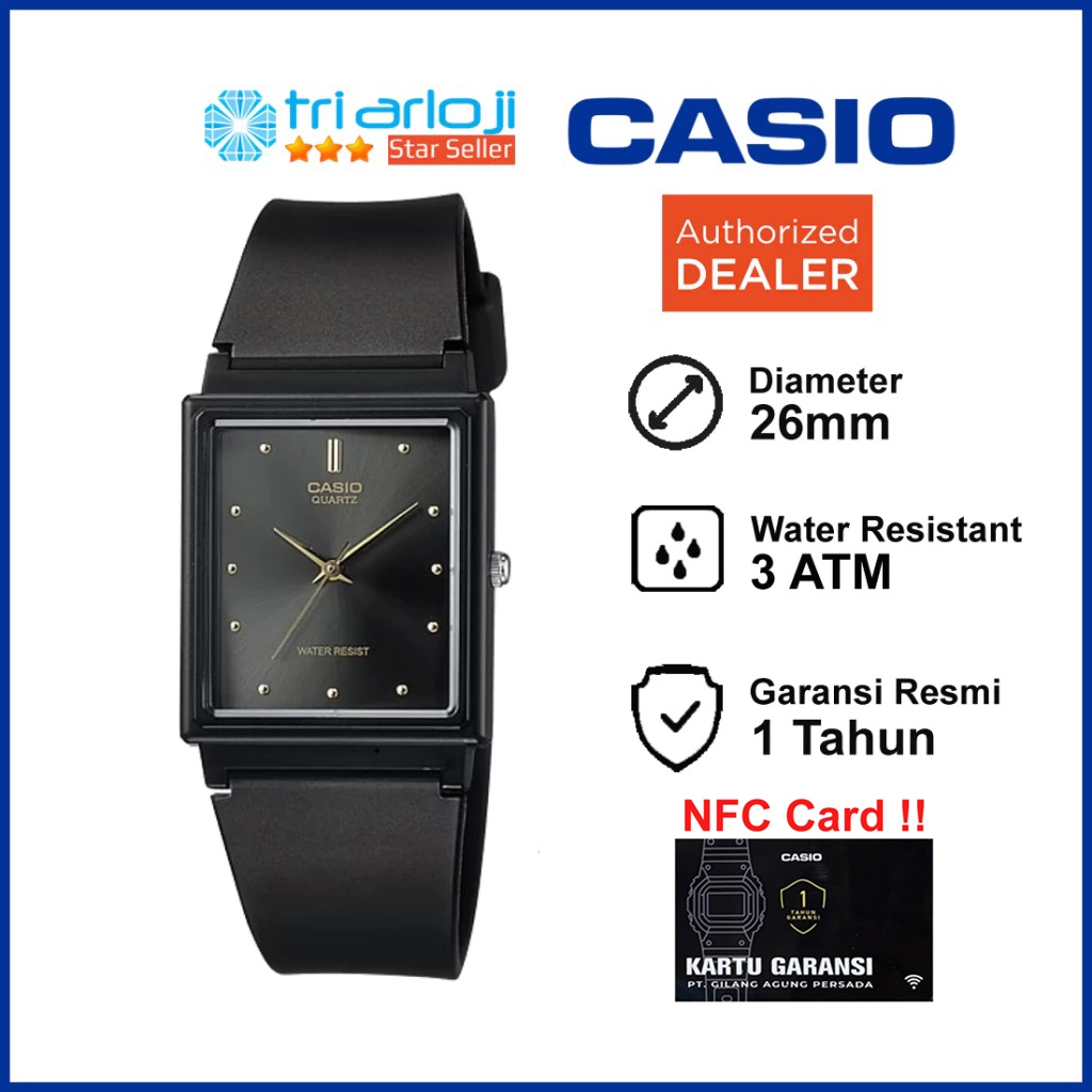 CASIO MQ-38-1ADF Jam Tangan Unisex Analog Rubber Hitam MQ-38-1A MQ38