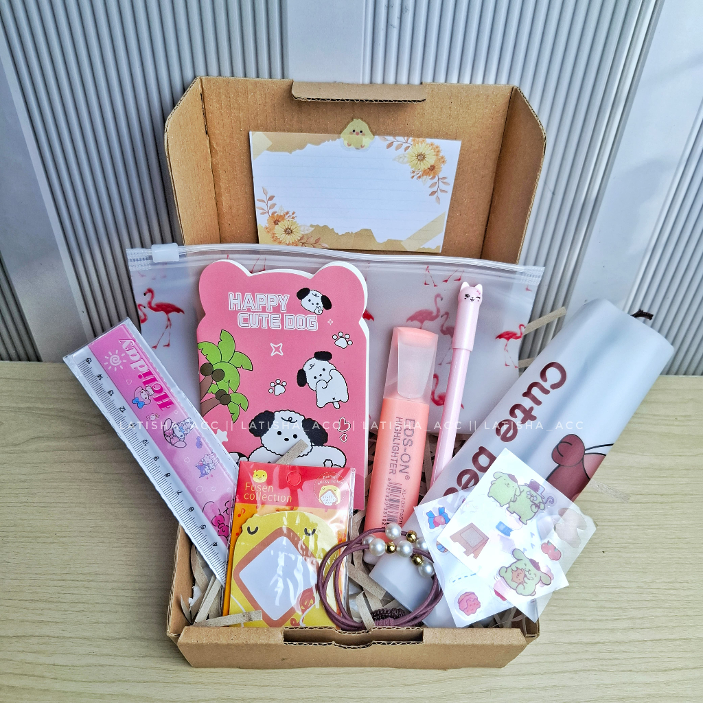 

PAKET 3 ALAT TULIS 9 IN 1 LENGKAP / STATIONERY UNTUK SOUVENIR HADIAH / HAMPERS KADO GIFT SEKOLAH