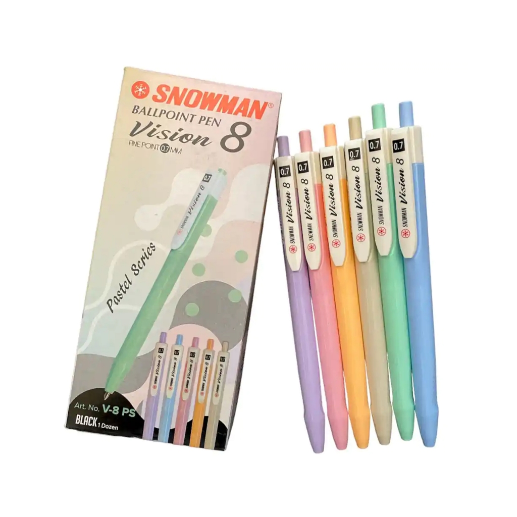 

Bolpen Snowman V8 Pastel 0.7mm / Pulpen Pen Snowman V8 VISION Pastel Per 12pc
