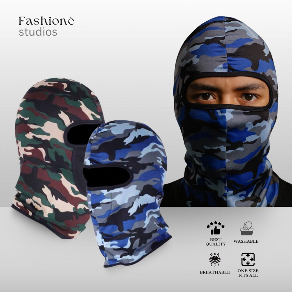 Masker Buff Full Face Ninja Balaclava Masker Motor Baff Army Loreng Anti Debu Pria Wanita Unisex