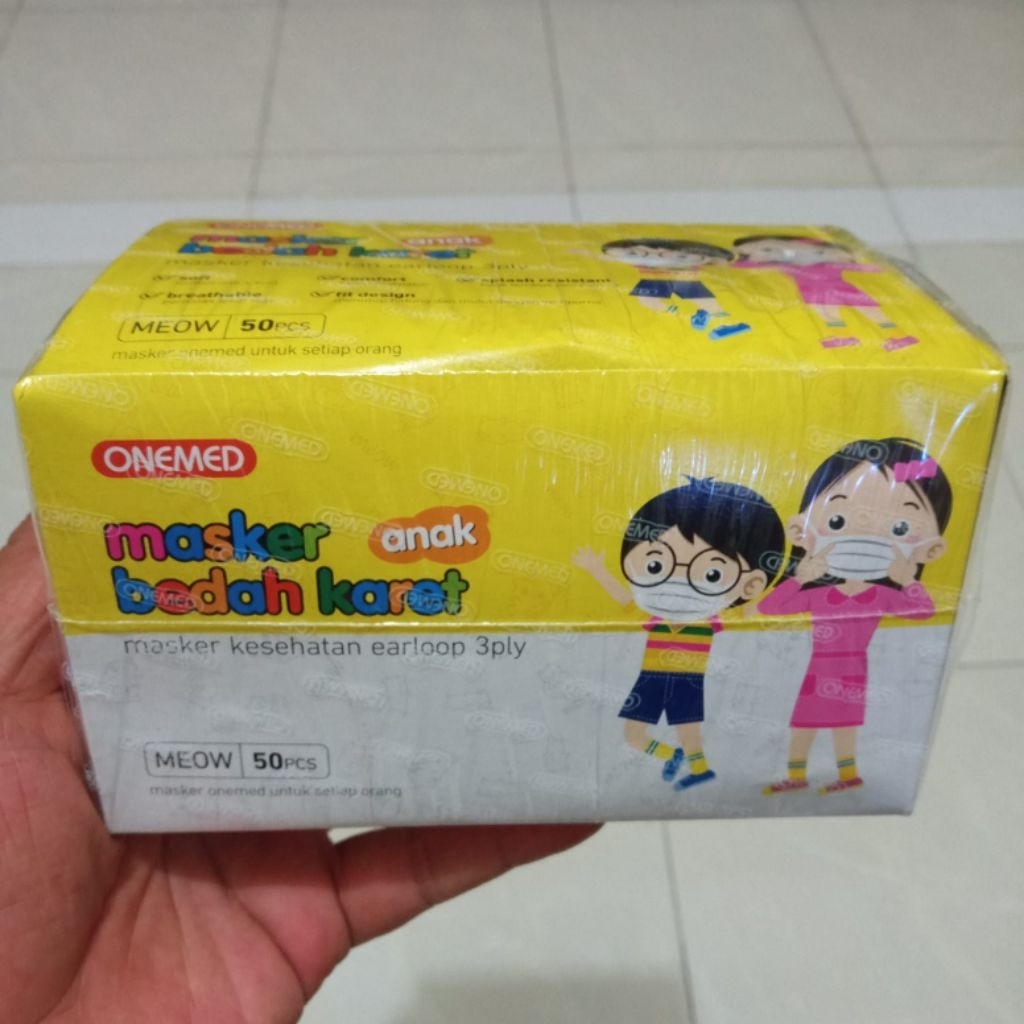 MASKER BEDAH KARET ANAK Onemed 50pcs