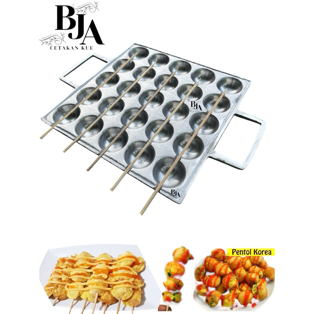cetakan takoyaki telur puyuh isi 25 lubang cetakan sate pentol korea bahan berkualitas anti lengket 