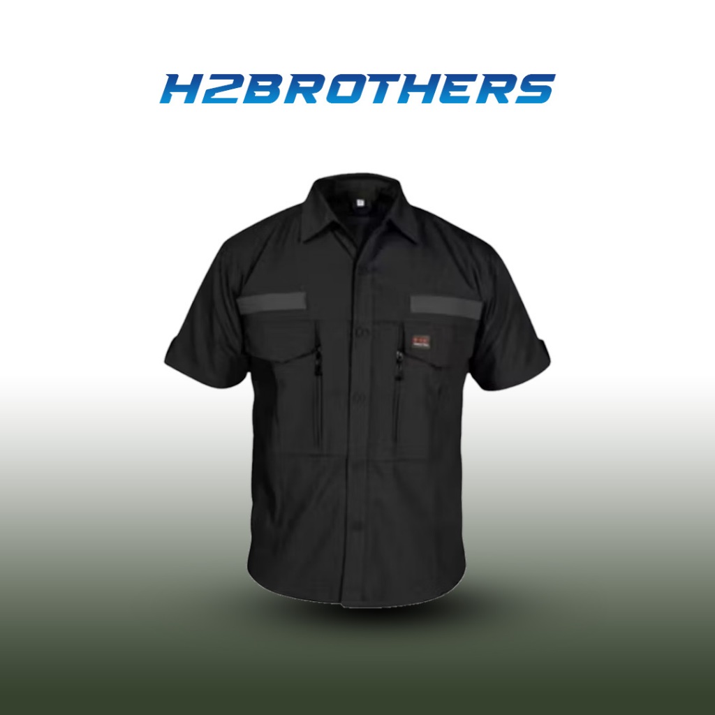 Kemeja Kerja Lapangan Pria Lengan Pendek Katun American Drill W-TAC