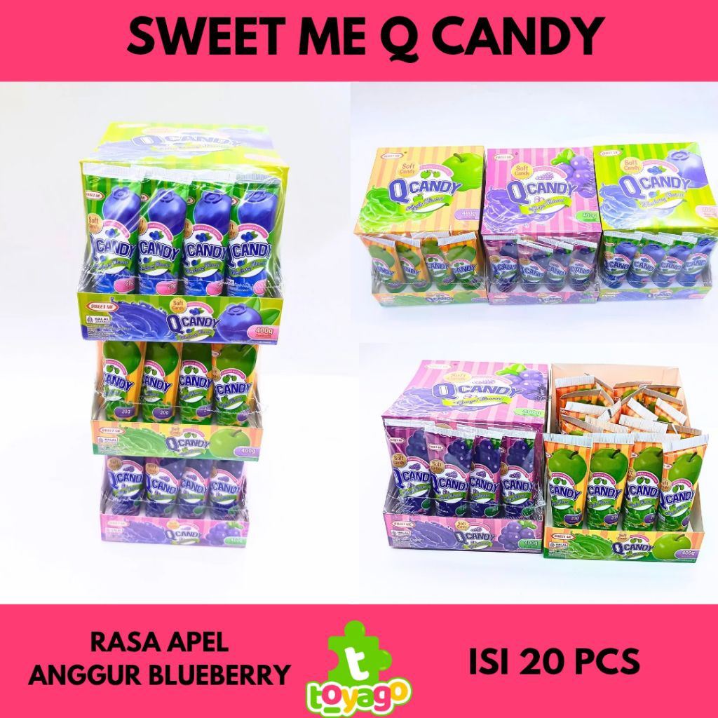 

Sweet me Q candy odol permen bentuk pasta gigi rasa apel anggur bluberi blueberry isi 20 pcs permen grosir murah