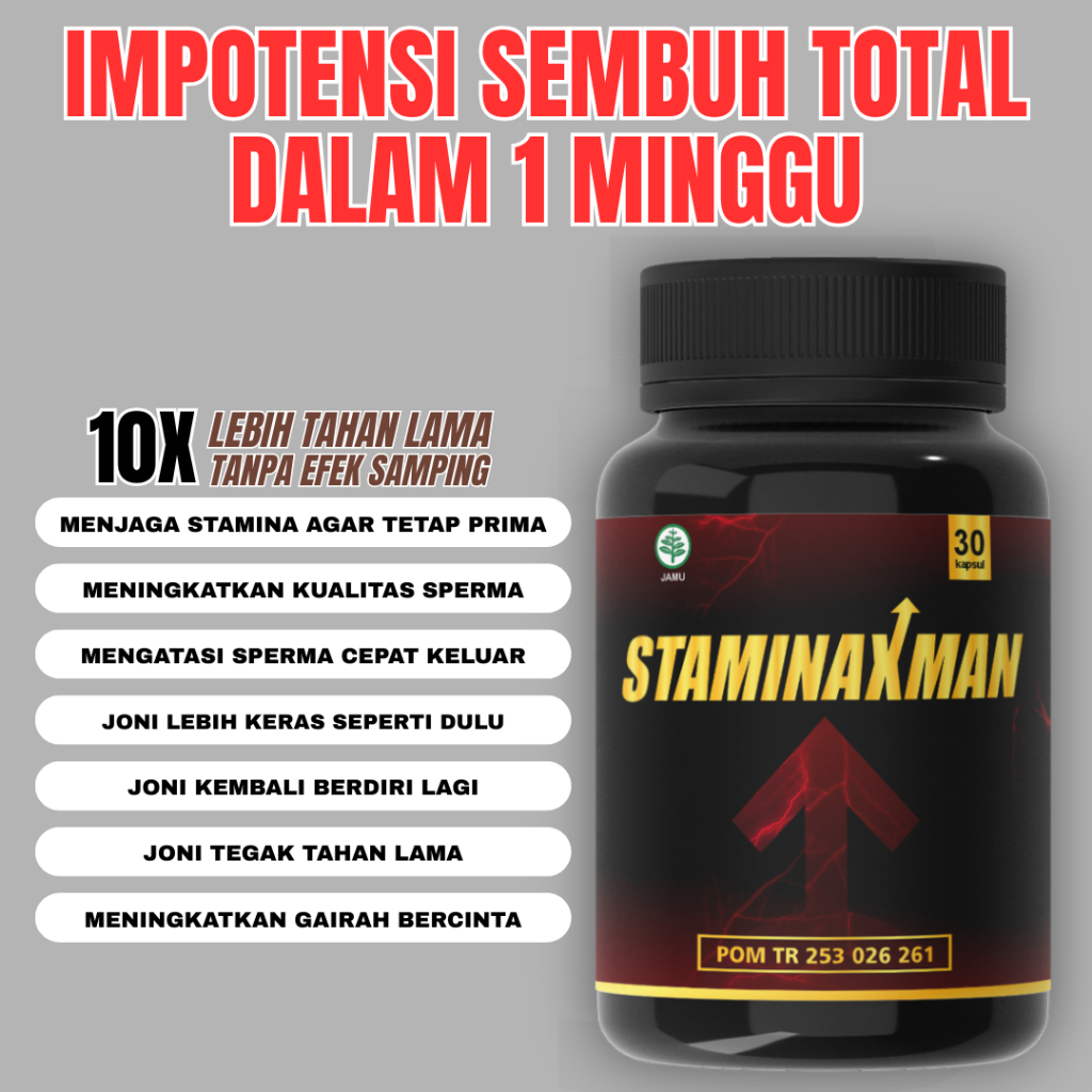 STAMINAXMAN Kapsul Stamina Pria Bantu Jaga Vitalitas Stamina Pria Dewasa
