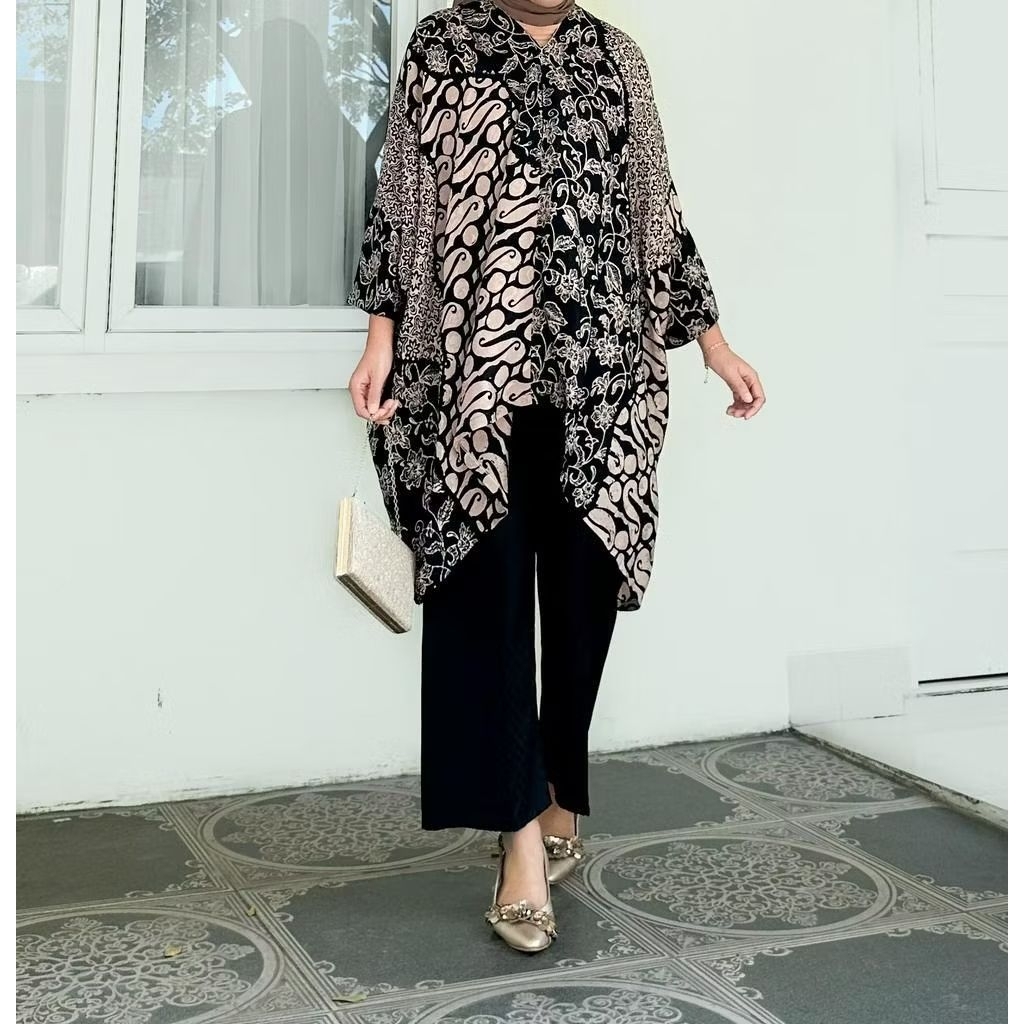 LILLY Blouse Batik Viscose Modern / Atasan Batik Viscose / Set Viscose / Set Kondangan Modern