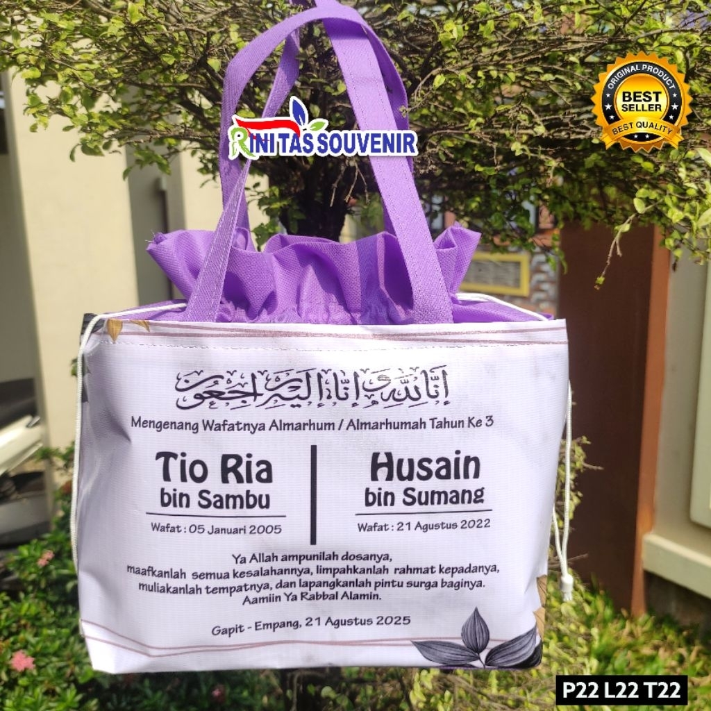 

Tas Tasyakuran Serut Atas Desain Custom Untuk Nasi kotak ukuran 20×20