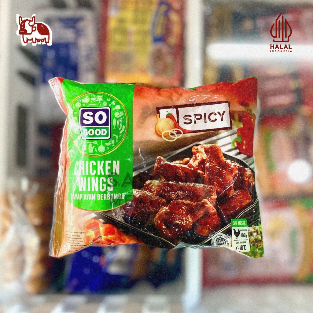 

SO GOOD Spicy Wings 400g – Sayap Ayam Pedas Frozen Food Praktis