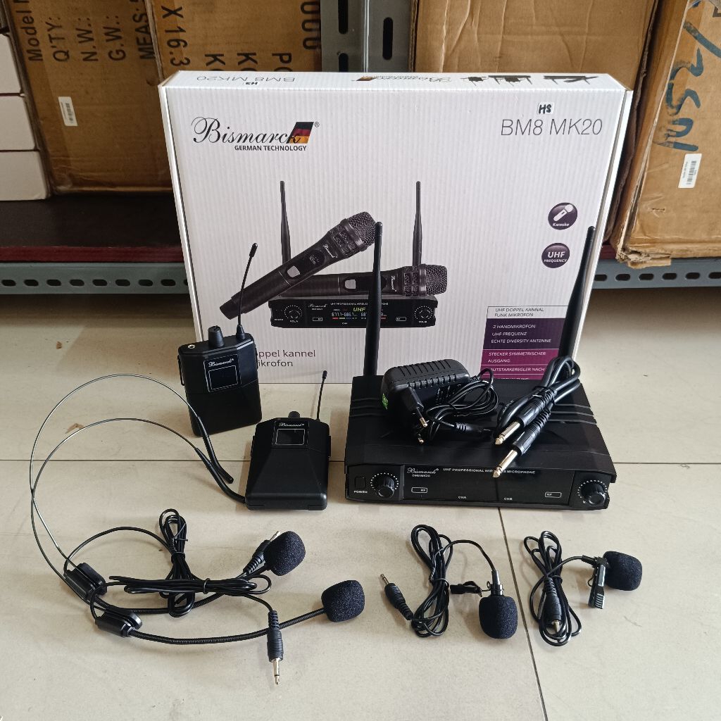 Microphone Headset Wireless Bismarck BM8 MK20 Original Mic Wireless Headset Bismarck BM8 MK20 Origin
