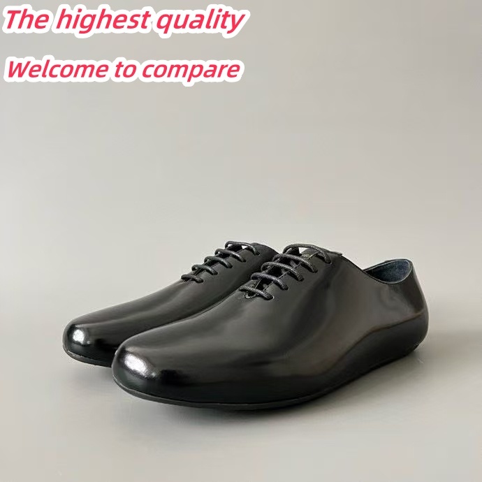 PRADA Mocassini leather flat bottomed loafers for men, black 4980821