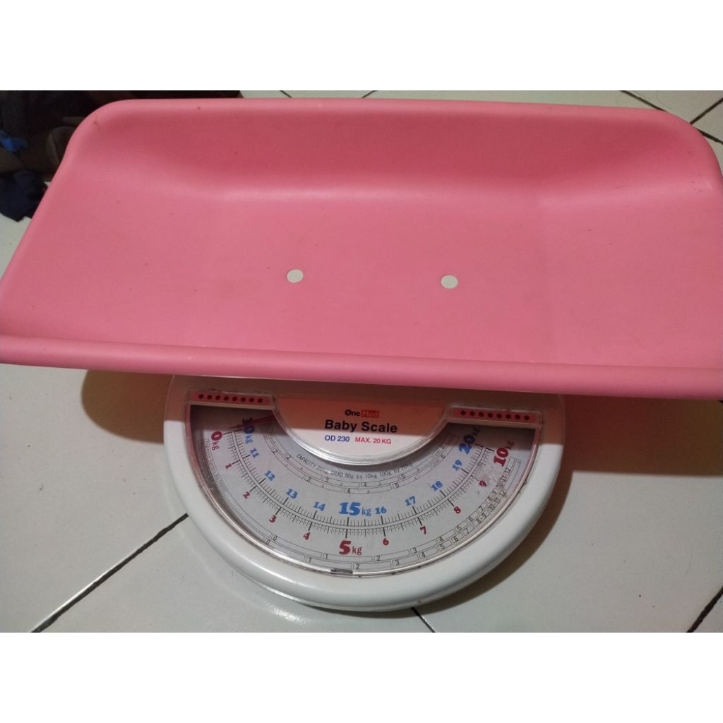 Timbangan bayi Onemed (pink) manual jarum (Second) + DUS KONDISI MULUS TERAWAT