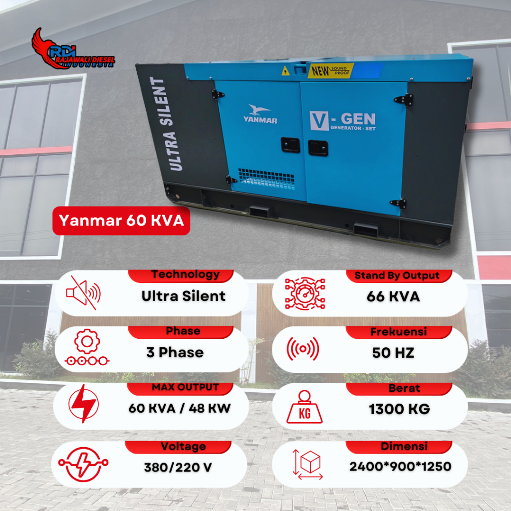Genset 60 KVA Yanmar Ultra Silent Diesel