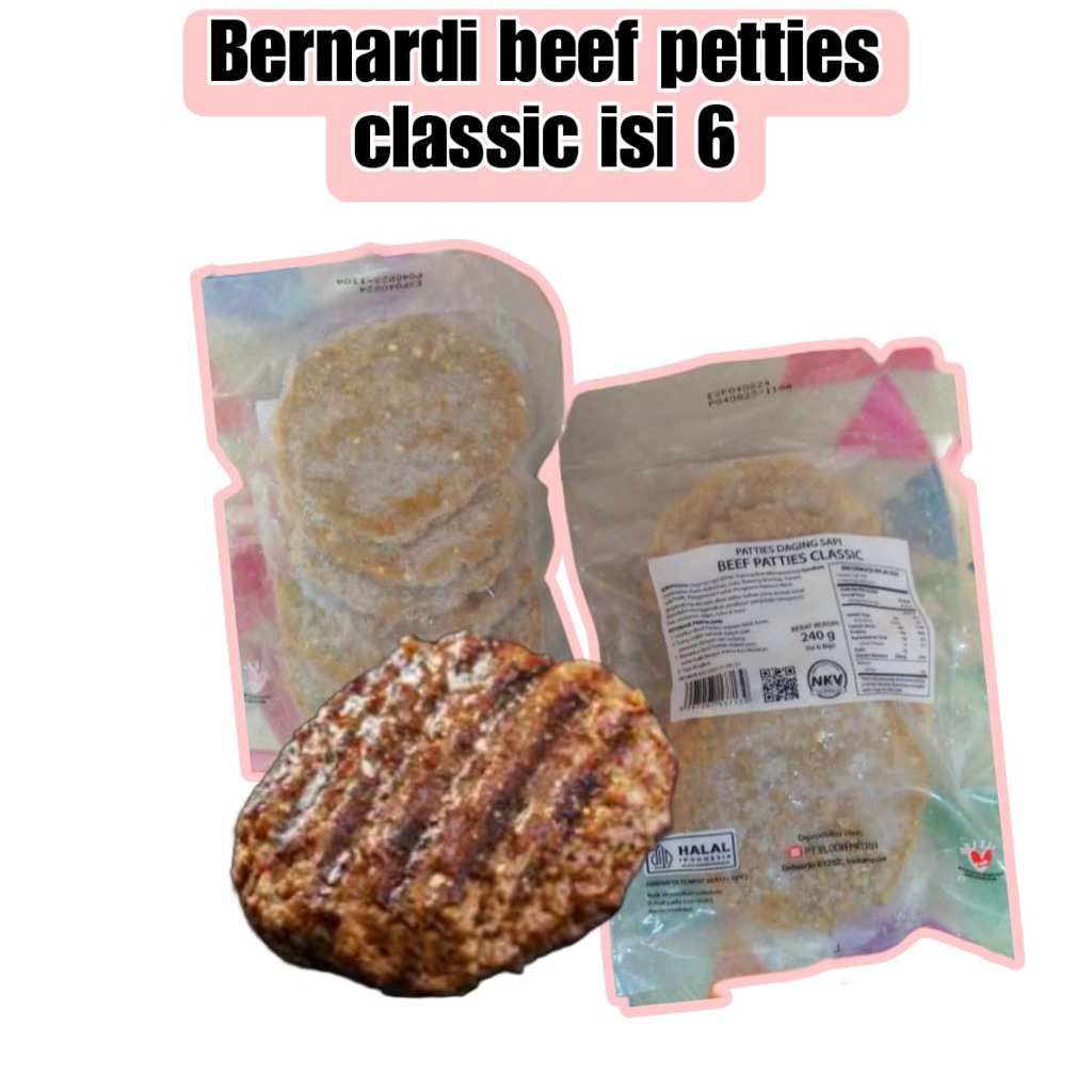 

Bernardi beef petties classic / daging burger isi 6