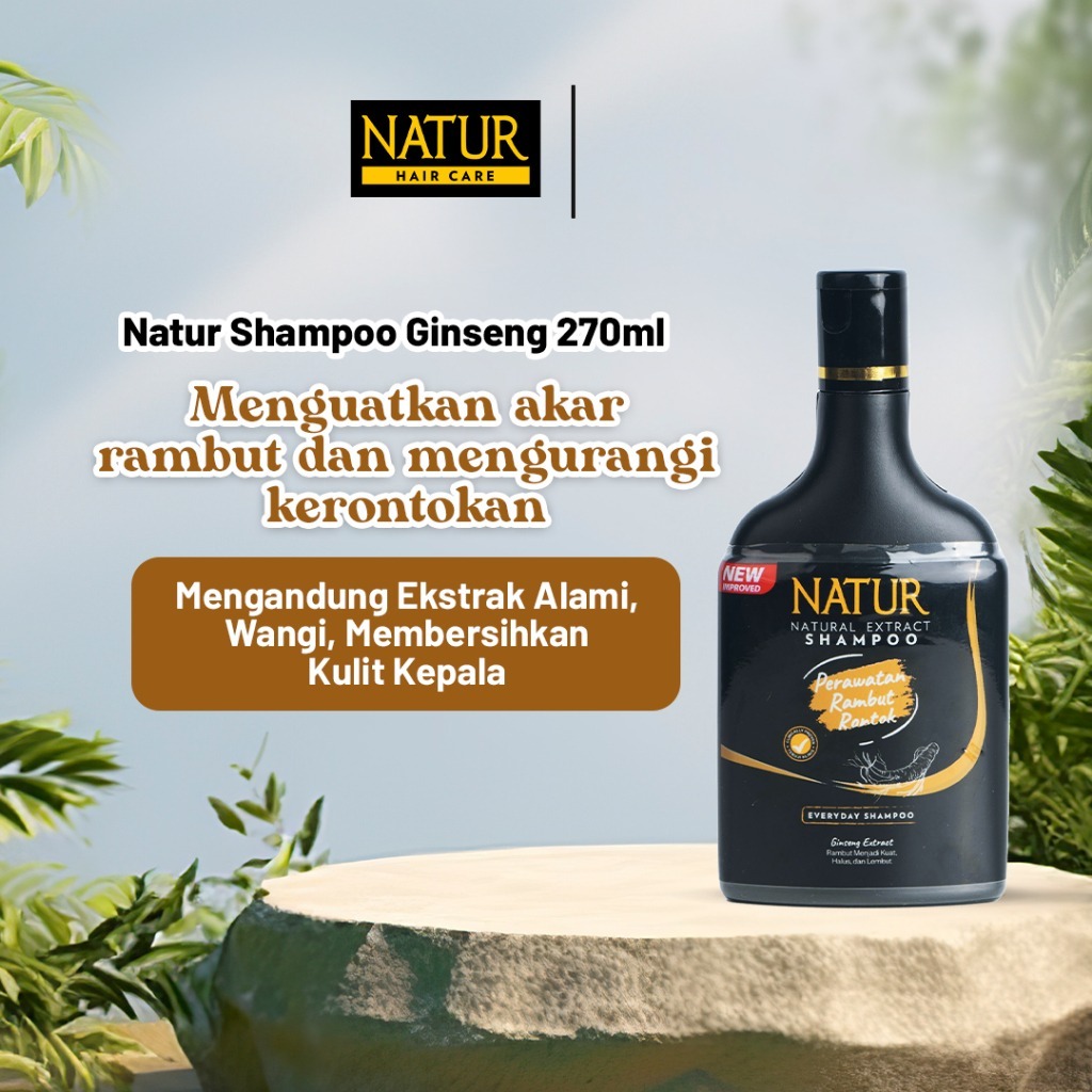 (ORIGINAL) NATUR SHAMPOO GINSENG ANTI RONTOK - BPOM - SHAMPO SAMPO PERAWATAN RAMBUT ALAMI
