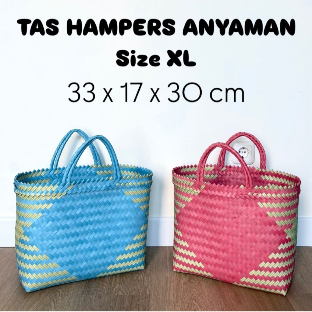 

TAS HAMPERS ANYAMAN SIZE XL / TAS SEMBAKO / TAS HAMPERS LEBARAN NATAL / TAS SOUVENIR HAJATAN ULANG TAHUN / GOODIE BAG