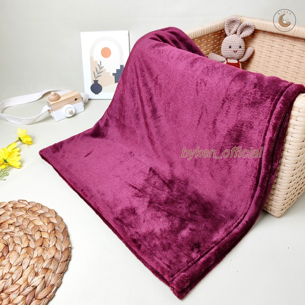 Byken - Selimut Bayi Bulu Halus Tebal Menghangatkan, Selimut Bayi Newborn Lembut Tanpa Topi