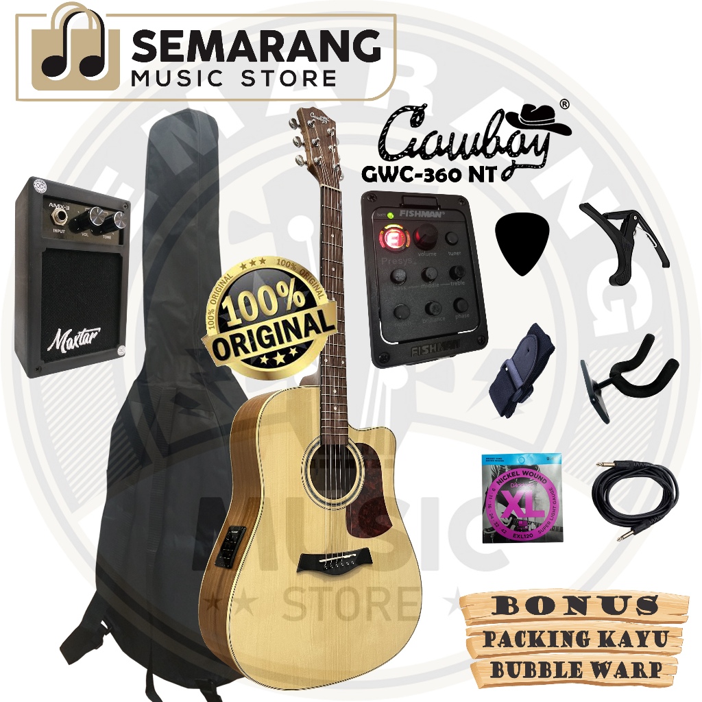 ORIGINAL Gitar Akustik Elektrik Cowboy GWC-360 NT Gitar Cowboy Original