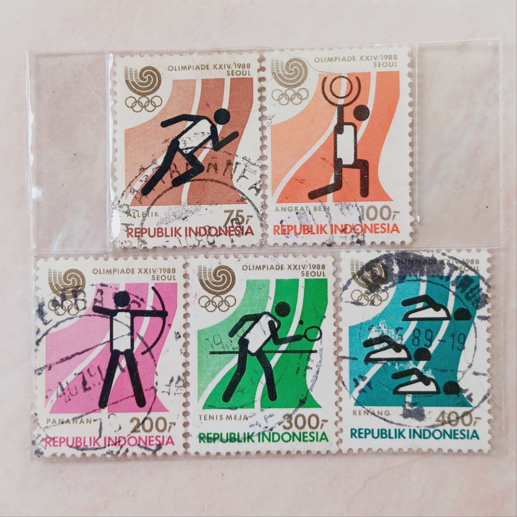 

(AC) Perangko Indonesia 1988 Olimpiade XXIV Seoul Set 5 pcs Used