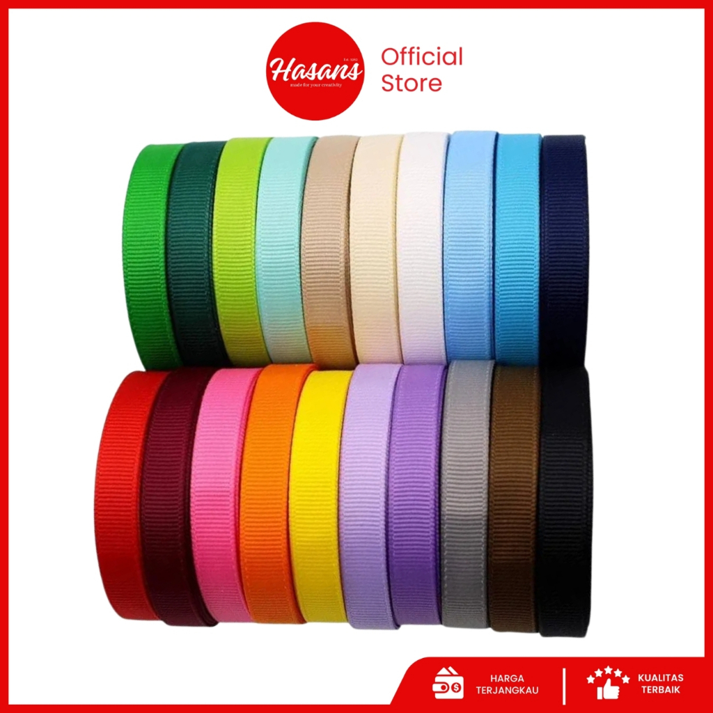 

[1 Slop] Pita Salur 3/8 Inch / Pita Salur 1 Cm / Gross Grain / Pita Kado / Kain Warna / Pita Salur Polos 3/8