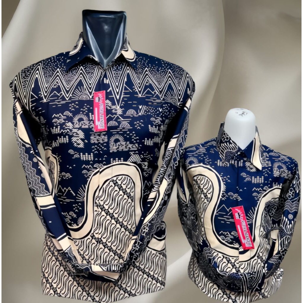 Grosir Batik Jakarta,Baju Batik Pria Warna Biru  Motip Navy