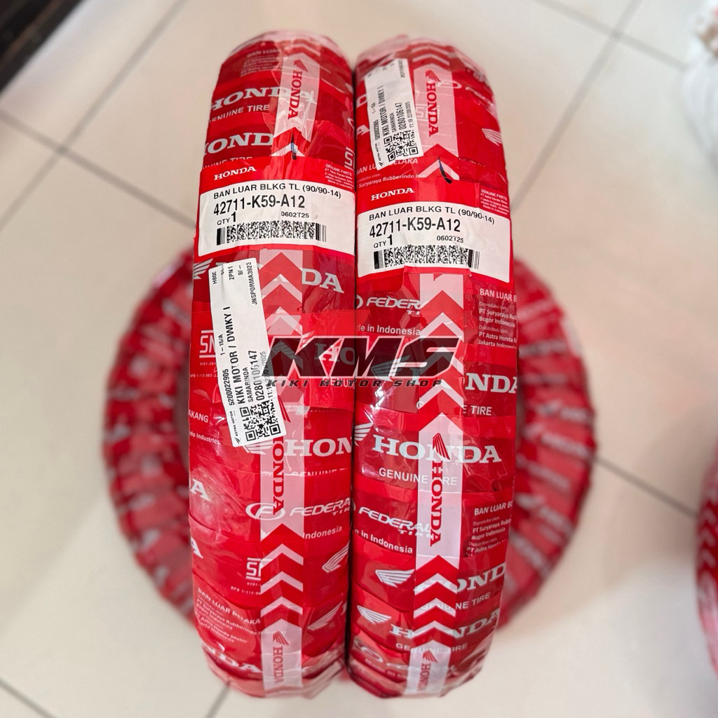 BAN TUBELESS BELAKANG BEAT VARIO 110 , 125 MERK HONDA/ FEDERAL AHM 90/90-14 K59 ASLI