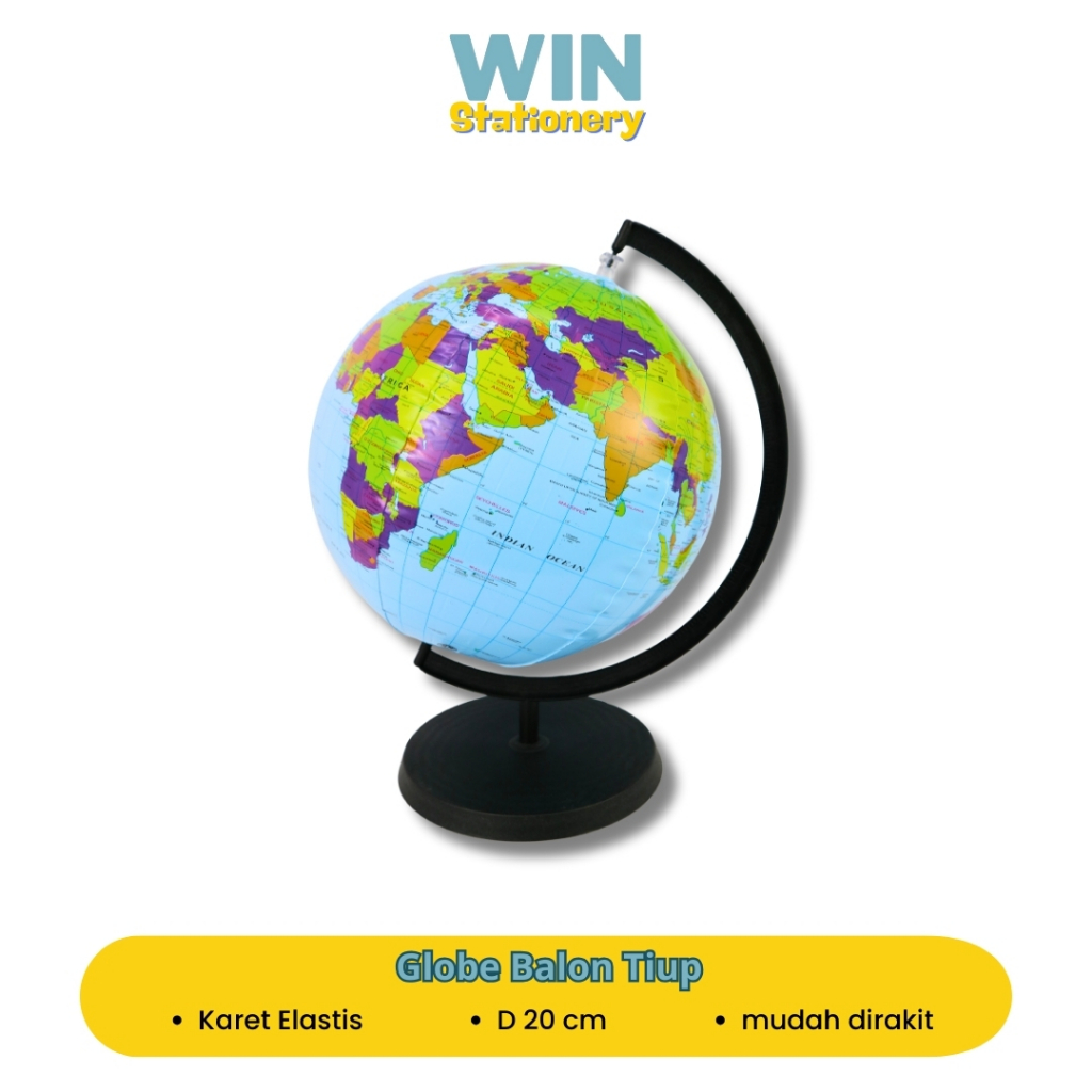 Globe Bola Dunia Balon Tiup D20cm