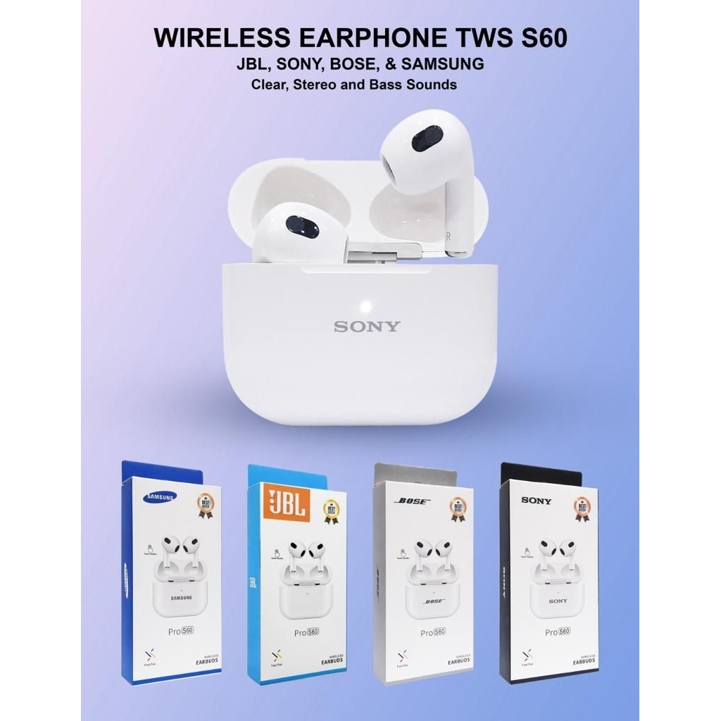 EARPHONE BLUETOOTH HANDSFREE BLUETOOTH HANDSFREE BLUETOOTH TWS S60