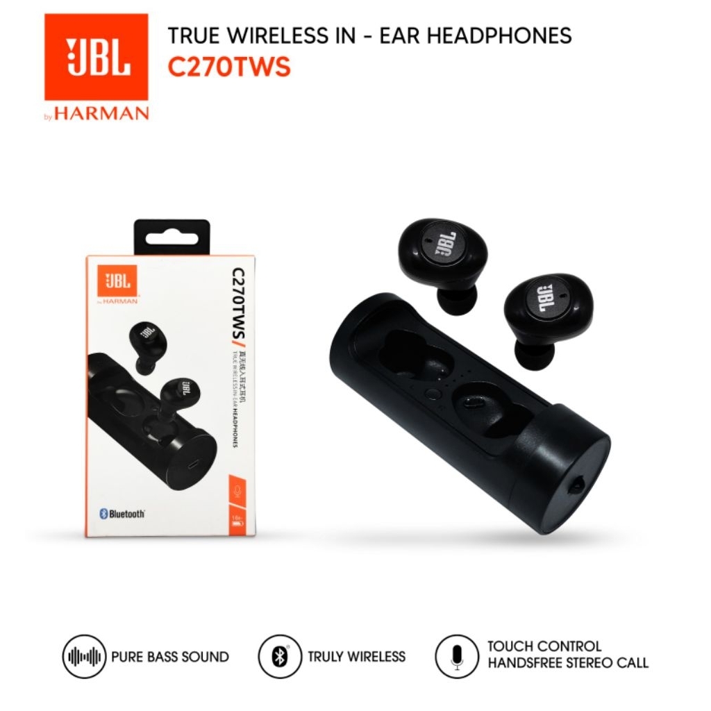 EARPHONE HEADSET HANDSFREE BLUETOOTH MODEL TWS C270