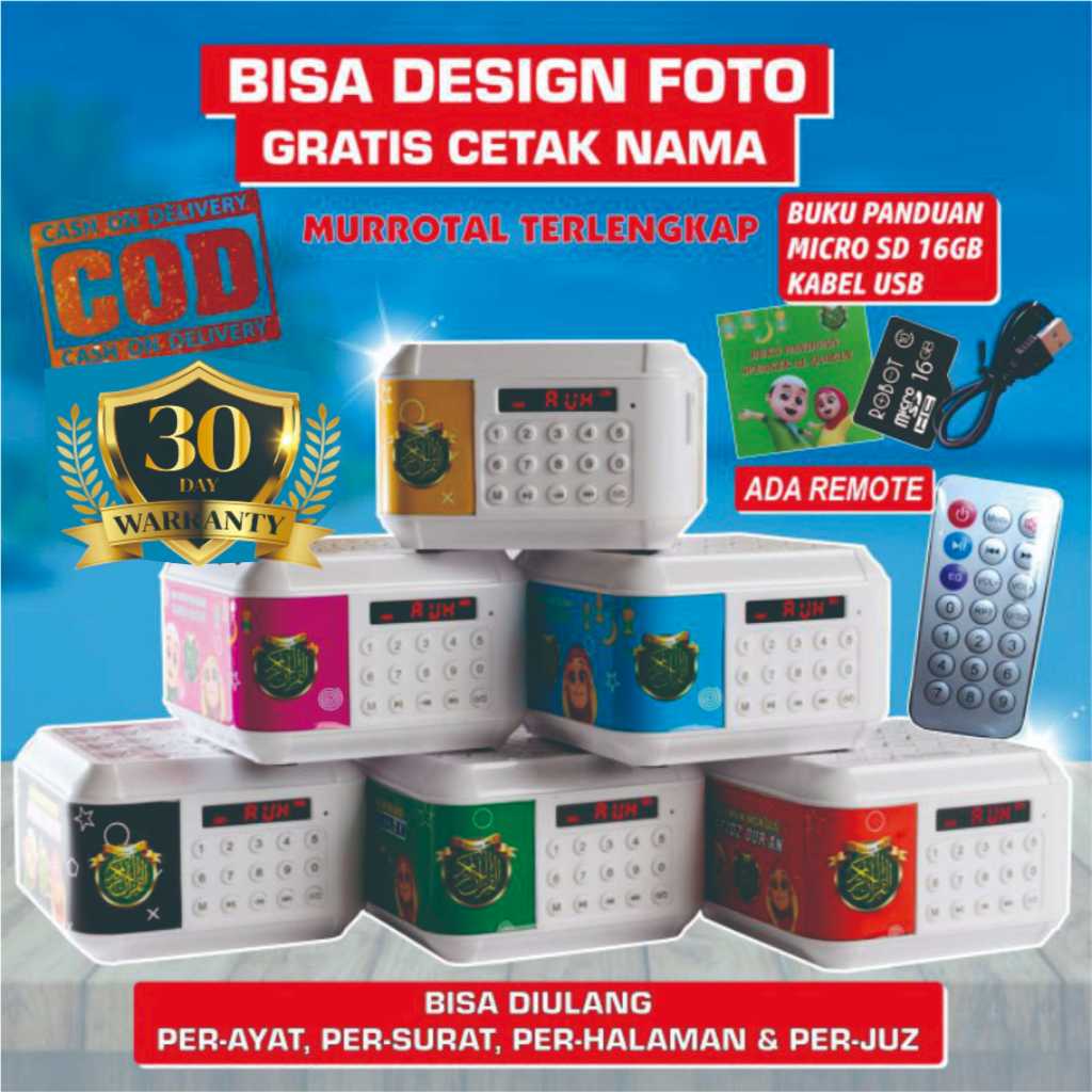 SPEAKER ALQURAN MUROTTAL 30 JUZ 16GB LENGKAP ZB800BT