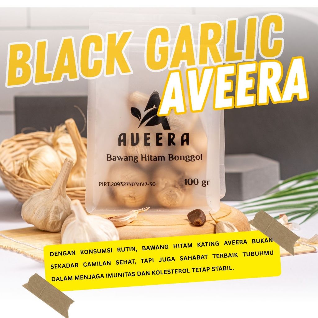 

Bawang Hitam Kating Aveera Bonggol Fermentasi 100gr | Soft, Manis Alami, Aman Lambung